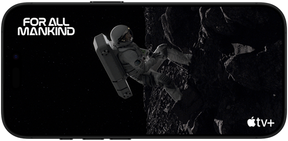 Cena de Lua vermelha: episódio 1, da série For All Mankind do Apple TV+, exibida no iPhone 16 Pro