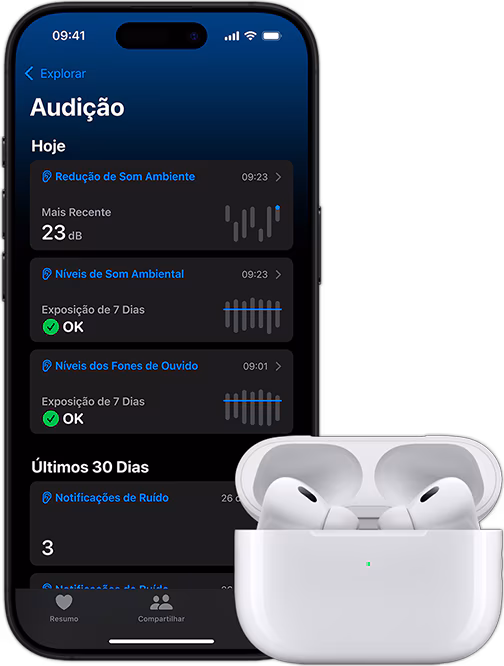 Celular e AirPods