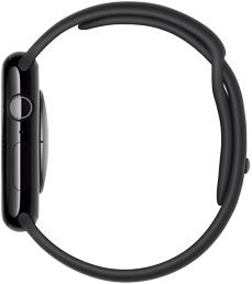 Lateral direita do Apple Watch Series 10 mostrando o design fino.