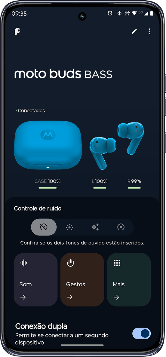 Fone bluetooth com experiência integrada