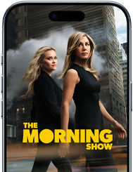 A tela do iPhone Air mostrando a série The Morning Show do Apple TV+