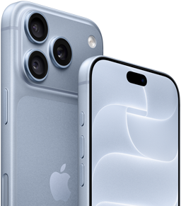 Imagem da parte da frente e de trás do iPhone 18 Pro na cor glacial mostrando o Ceramic Shield e o sistema de câmera tripla