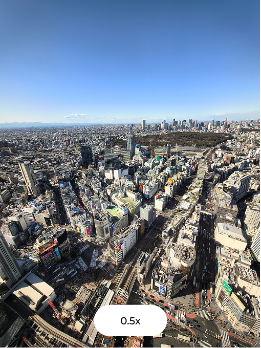 Vista da cidade com zoom 0.5x