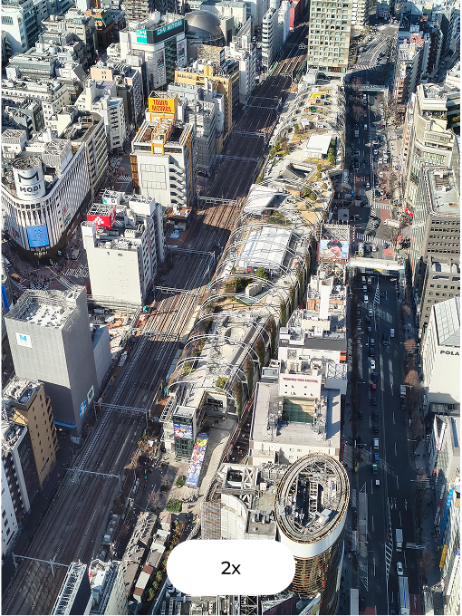 Vista da cidade com zoom 2x