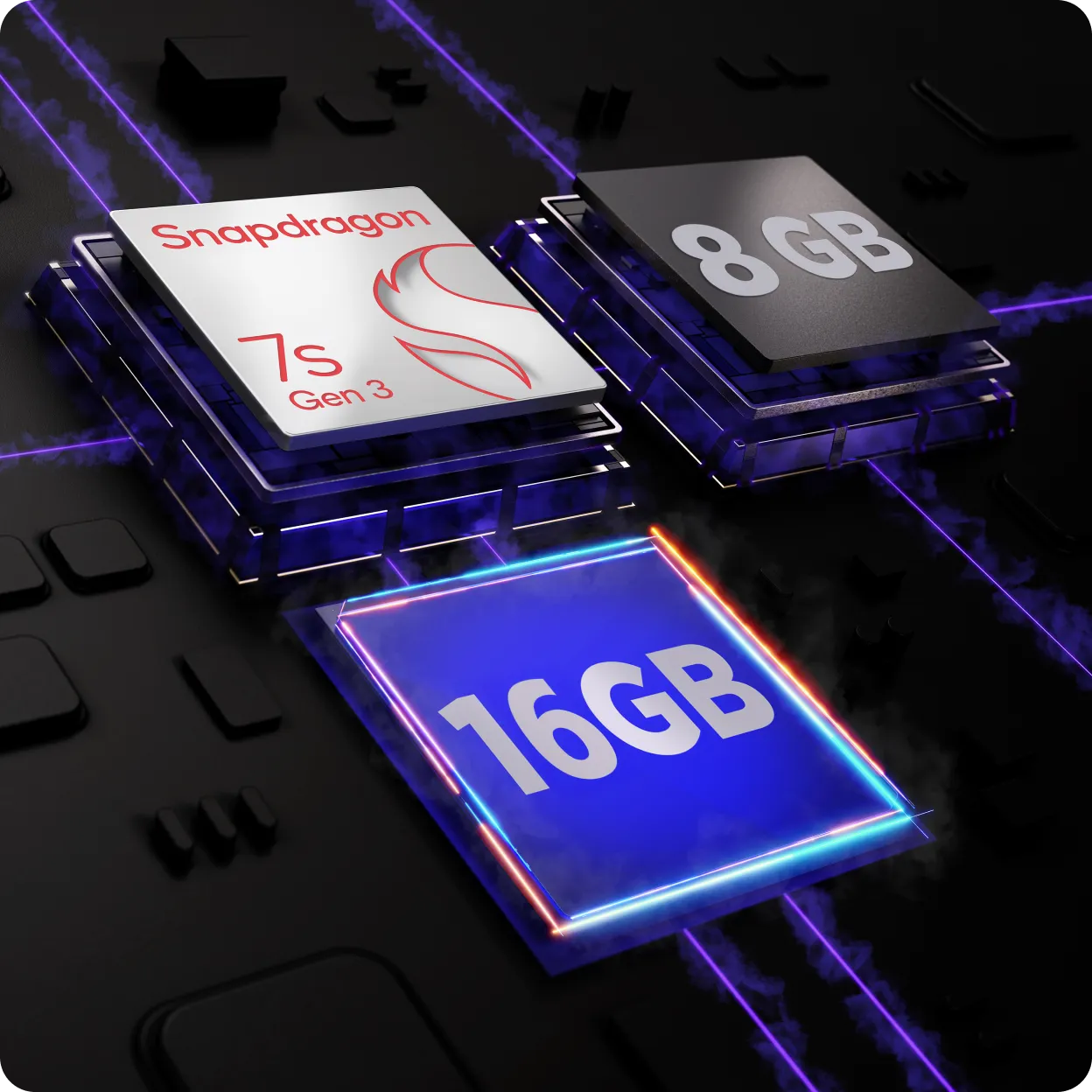 Snapdragon 7s Gen 3 com 8GB e 16GB
