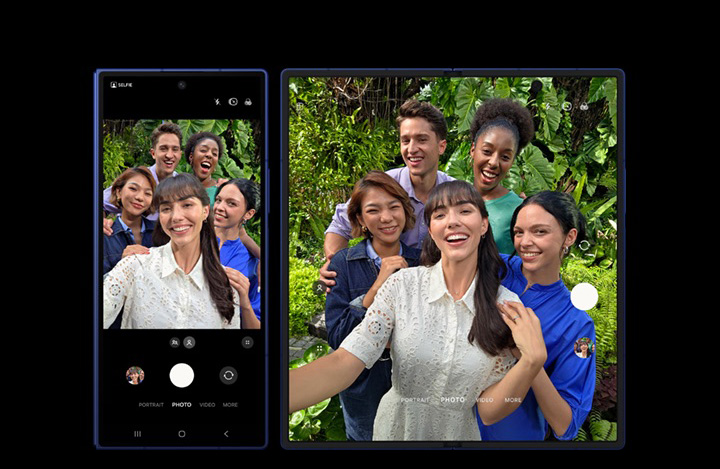 Ângulo mais amplo para selfies em grupo