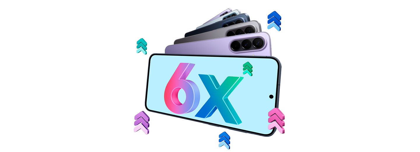 Um Galaxy A57 5G Azul Escuro aparece voltado para a frente com o texto na tela: "6x Atualiza&ccedil;&otilde;es de Sistema Operacional". O Galaxy A57 5G inclui 6 atualiza&ccedil;&otilde;es de sistema operacional e 6 anos de atualiza&ccedil;&otilde;es de seguran&ccedil;a.