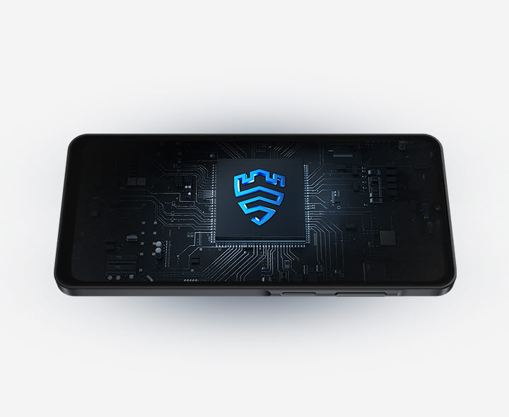 O Galaxy A06 5G exibe um ícone de escudo de segurança, indicando a presença do Samsung Knox Vault.