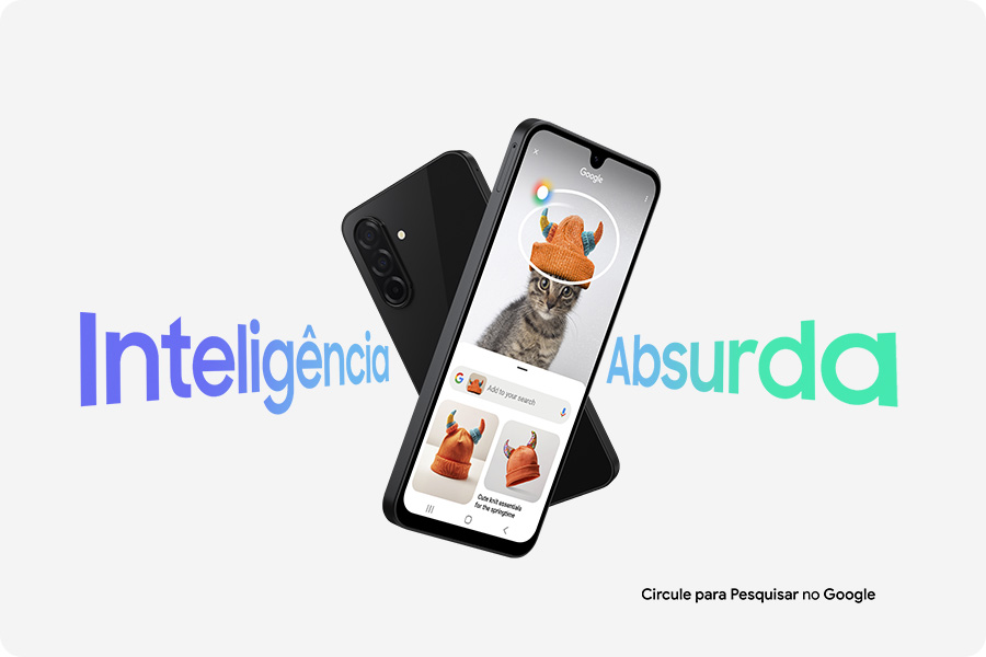 Vemos um Galaxy A56 5G colocado verticalmente voltado para a frente, ligeiramente inclinado. O ícone do Samsung Knox Vault está na vertical na tela. A tela ilustra o interior de um smartphone com um processador no meio.