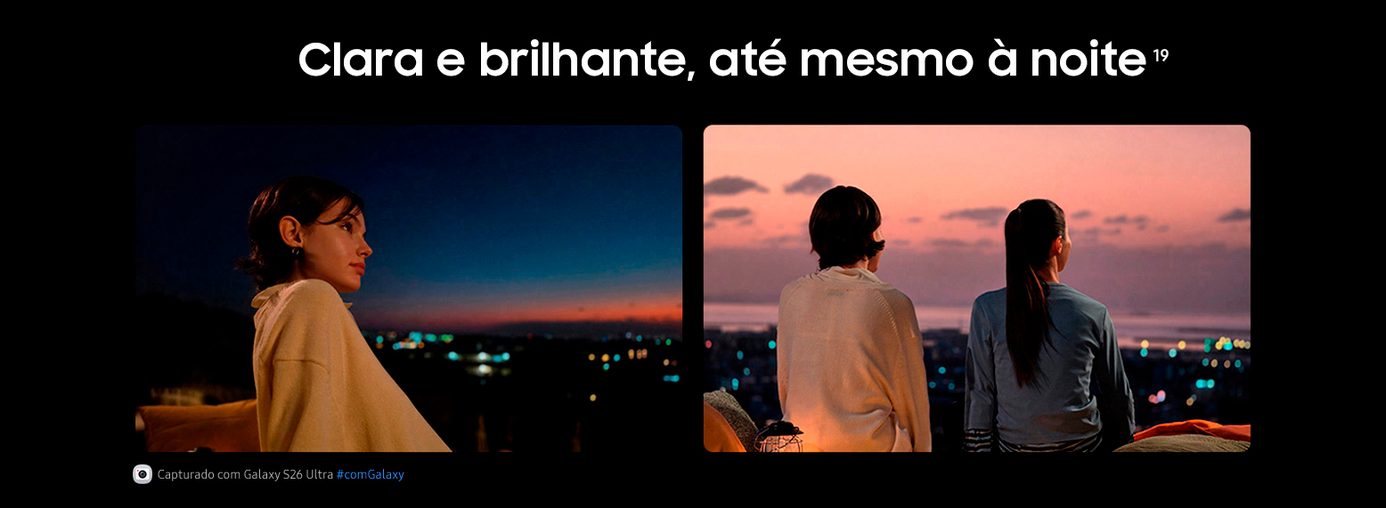 Um retrato feito ao ar livre, com pouca luz. Com Nightography, os detalhes permanecem claros e vívidos.
Uma foto de dois amigos feita ao ar livre, com pouca luz. Com Nightography, os detalhes permanecem claros e vívidos.